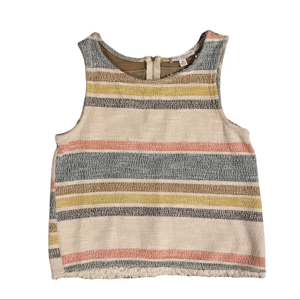 Green Envelope Boho Textured Stripe Tank